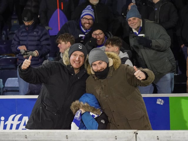 Pompey fans had to wrap up warm at Wycombe's Adams Park.