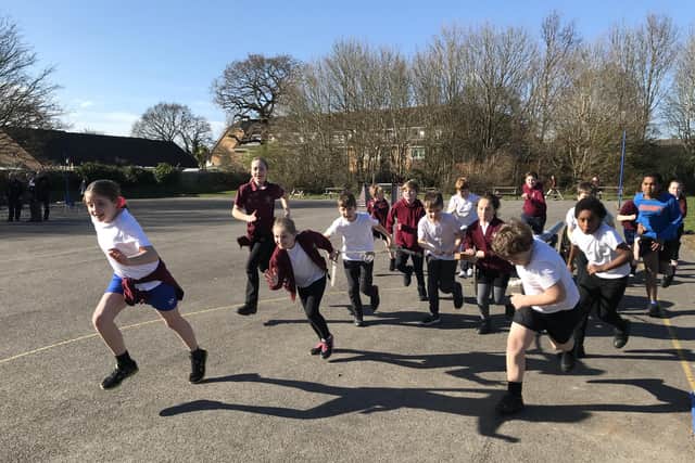 Rowner Junior School pupils with their field gun.