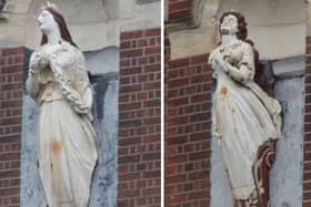 The HMS Martin figurehead at HMS Nelson Wardroom, left, and the HMS Seaflower figurehead Picture: Portsmouth City Council