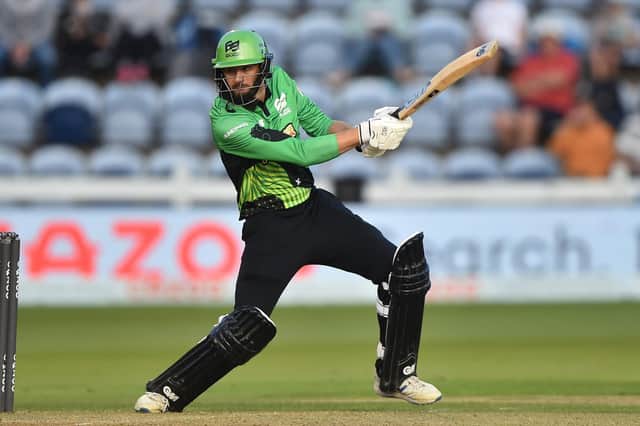 Captain James Vince hit an unbeaten 41 to guide Southern Brave into The Hundred final. Picture: Nathan Stirk/Getty Images