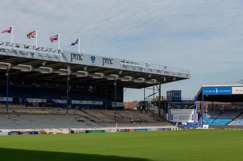 Redevelopment work taking place on the eastern side of the North Stand lower in June 2022.