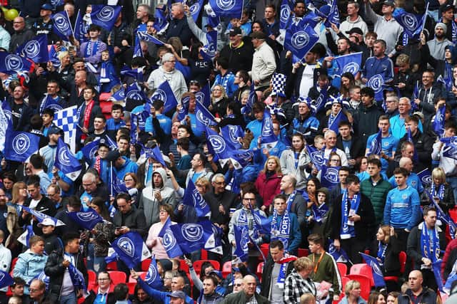 Pompey fans inside Wembley last season. Picture: Joe Pepler