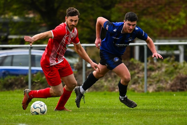 Clanfield (blue) v Colden Common. Picture by Richard Murray