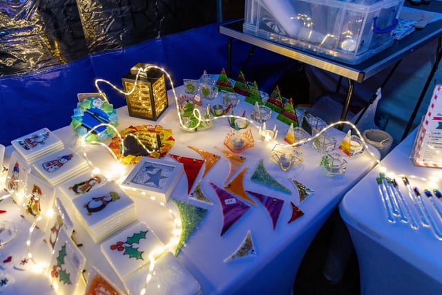Amazing handmade glass ornaments from Wat's On Glass at the Gosport Christmas market. Picture: Mike Cooter (251123)