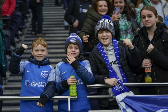 Pompey fans at the Tottenham Hotspur Stadium.