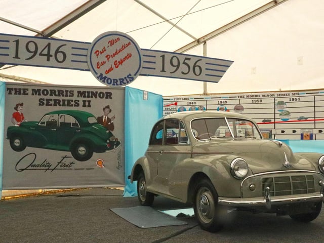 'Morris Through the Decades' display at MoggyFes at the Spring Autojumble