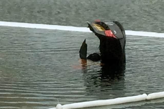 A close-up of the BMW that went into the water today. Picture: Supplied