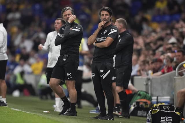 Portsmouth Manager Danny Cowley during the EFL Trophy match between AFC Wimbledon and Portsmouth photograph: Jason Brown/ProSportsImages