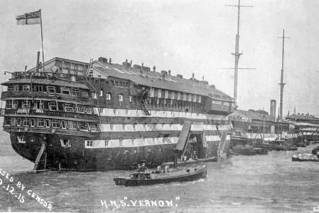 HMS Vernon in 1915. Photo: Robert James Cozen postcard collection
