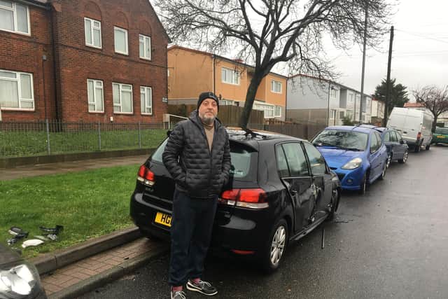 Gary Butcher, whose Volkswagen Golf was damaged