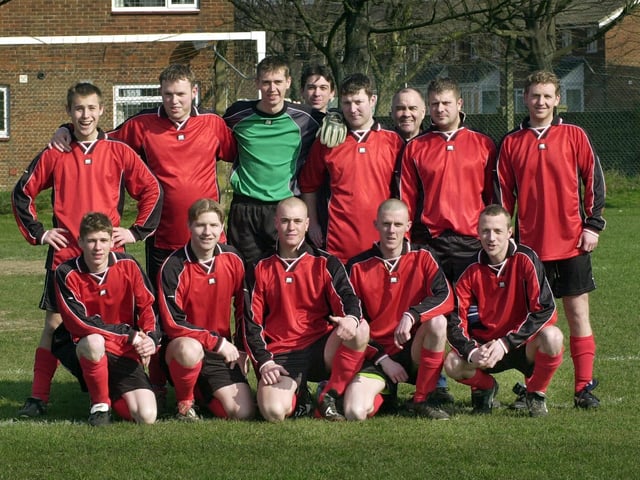 The Bransbury Elite players line up for a team photograph in 2003 ahead of their appearance in division six of the Portsmouth Sunday League,