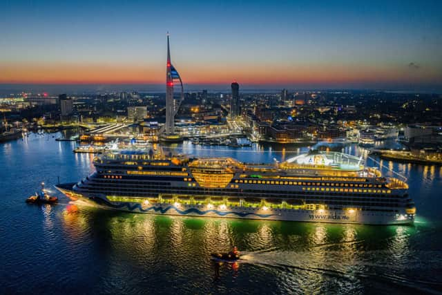 The 253-metre AIDAsol in Portsmouth marked the first visit for German cruise line firm AIDA last month.