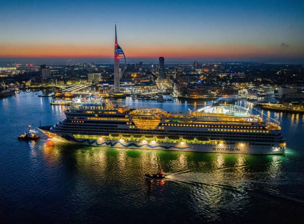 The 253-metre AIDAsol in Portsmouth marked the first visit for German cruise line firm AIDA last month.