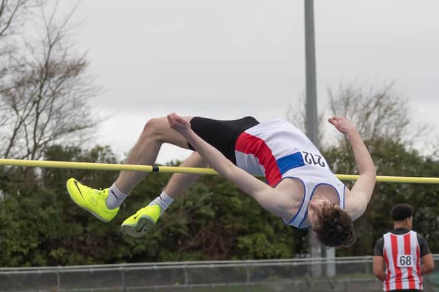 City of Portsmouth's Adam Timpson in the high jump event. Picture by Paul Smith