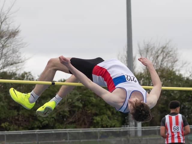 City of Portsmouth's Adam Timpson in the high jump event. Picture by Paul Smith