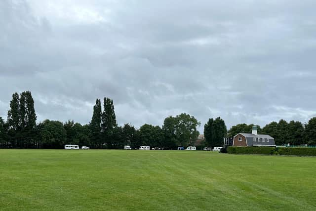 Councillor Simon Bosher said travellers had driven over the cricket pitch. Picture: Simon Bosher.