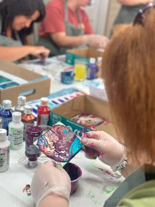 Getting messy and creative at Sage and Salt Studio!