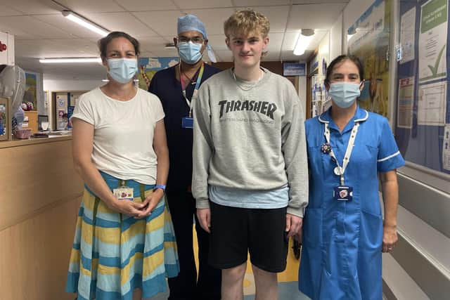 Warrick, Mr Chakraborty, Georgina Bird-Lieberman and Shona Mackie. Pic Southampton Hospital