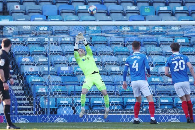 League Division 1 - Portsmouth vs Gillingham - 27/02/2021Portsmouth's Craig MacGillivray makes a save