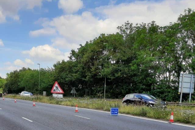 Police blasted 'nosey' drivers on the A27. Pic Fareham police