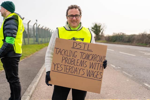 Prospect members at DSTL on Portsdown Hill go on strike. Picture: Matthew Clark