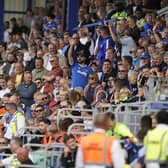 The home section was sold out as 17,194 Pompey fans cheered on the Blues against Cheltenham
