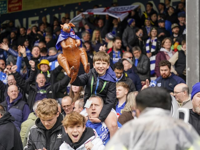 The travelling Fratton faithful were in good spirits throughout Saturday's trip to Lincoln
