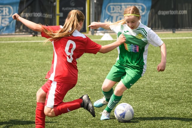 Girls' football action from the Havant & Waterlooville Summer Tournament. Picture: Keith Woodland (030621-171)