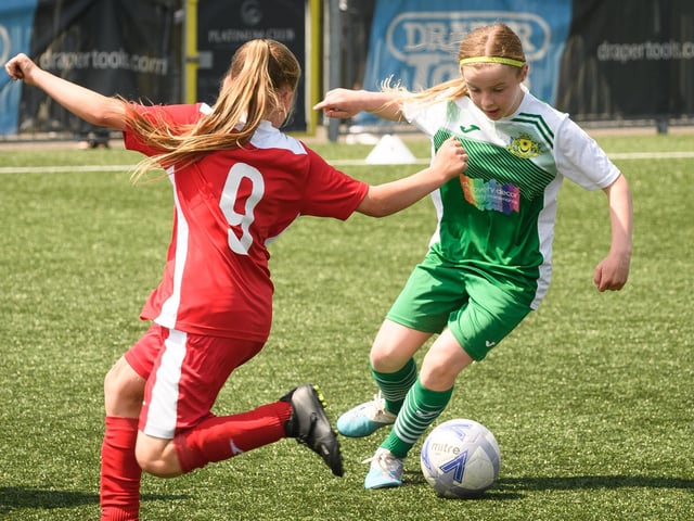 Girls' football action from the Havant & Waterlooville Summer Tournament. Picture: Keith Woodland (030621-171)