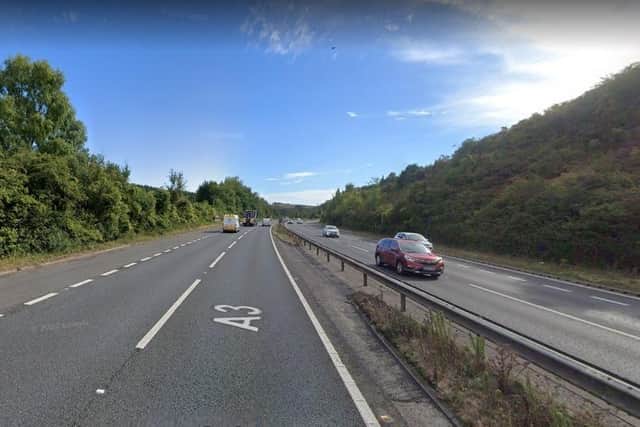 The crash happened on the A3 near Petersfield. Picture: Google Street View.
