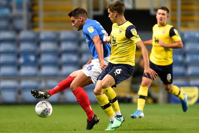 Pompey's Gareth Evans in action against Oxford. Picture: Graham Hunt