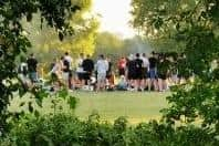 A large group of youths on Salterns rec on Saturday night