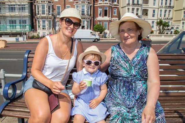 Eleanor Nikoeva with her daughter Victoria, aged two, and her mother, Olha in Southsea, Portsmouth

Picture: Habibur Rahman