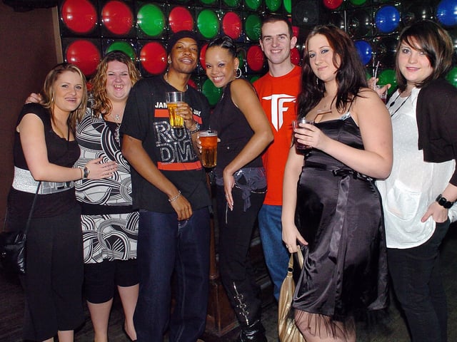 Clubbers enjoying a night out at Bar Bluu in Southsea in the 00s