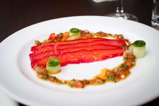 Yvonne and Andrew Cohen have opened a new restaurant in Southsea called Minnies. Beetroot-Cured Salmon.Picture: Stuart Martin (220421-7042)