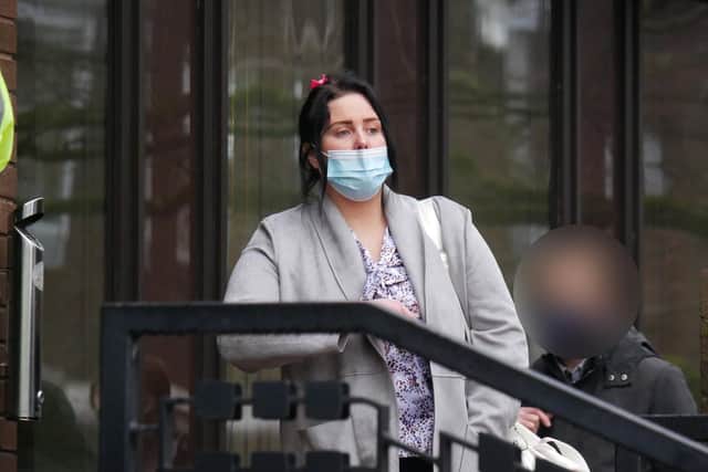 Southsea Common attackers. Minnie-Mo Hunt outside Portsmouth Crown Court on 1 February 2020