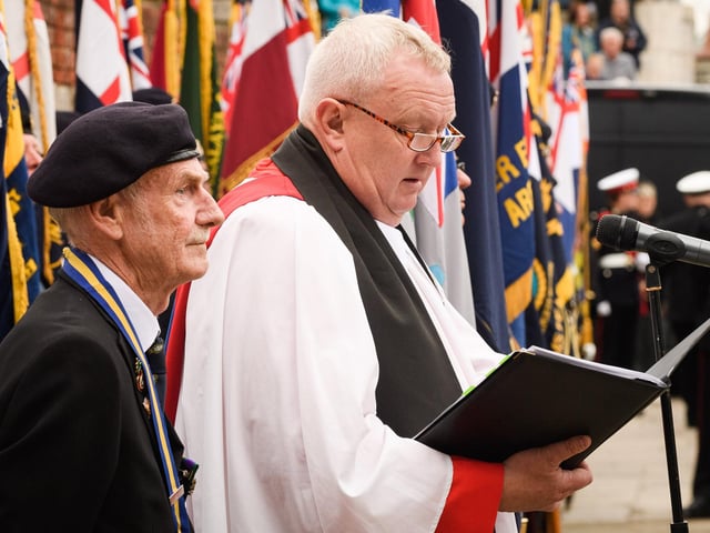 Pictured is: The Chaplain of the Fleet, the Venerable Andrew Hillier. Picture: Keith Woodland (190621-170)