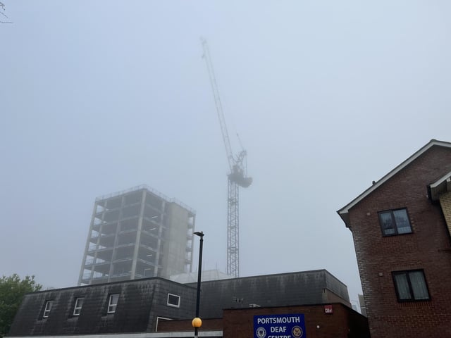Heavy fog has blanketed Portsmouth this morning.