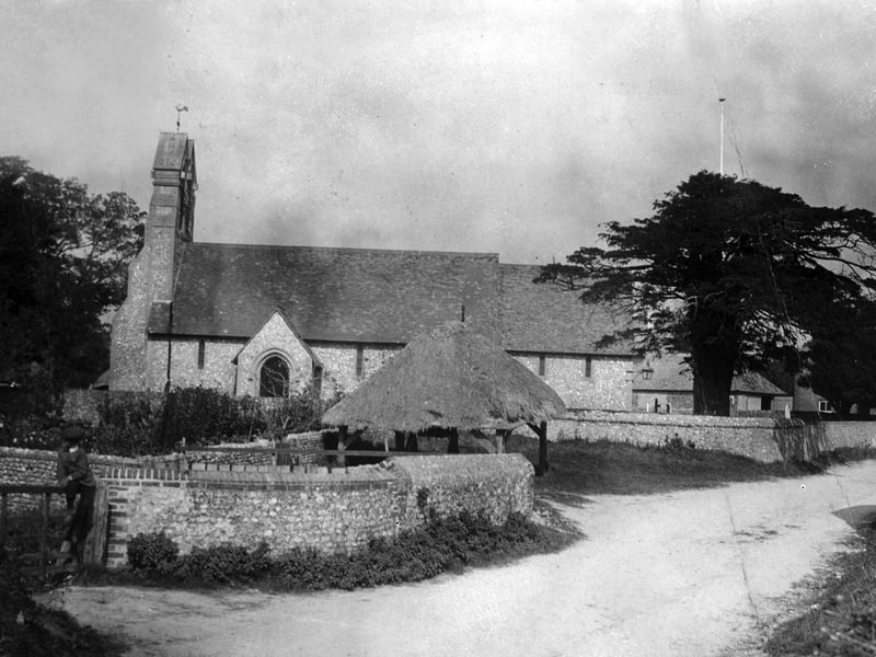 St James's Church and the village well, Clanfield. Picture: costen.co.uk