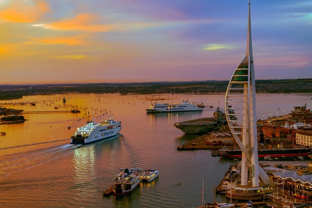 Marcin Jedrysiak used his drone to take a shot of this stunning sunset over by Spinnaker Tower.