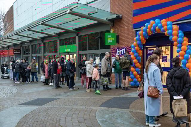 Shoppers queued up at 8am for the opening of the new B&M in Arundel Street on Saturday, November 30. Picture: Mike Cooter (301124)