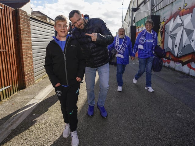 Making their way to the game.