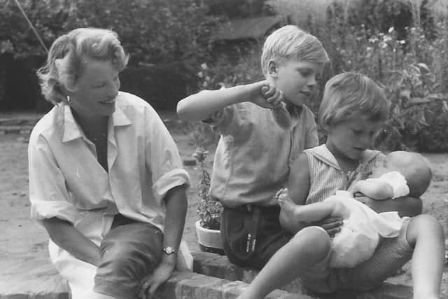 Vanessa Branson with mother Eve, Richard, and Lindy, Guildford, 1959
