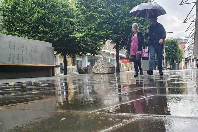 Heavy rain is forecast throughout the Portsmouth area today.