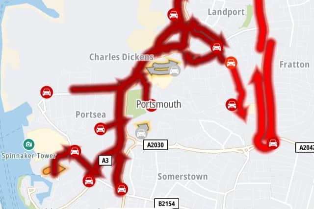 Gridlock in Portsmouth city centre