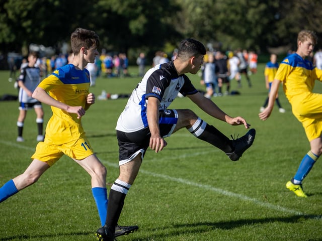 Fleur De Lys Victory U16s (white) v Petersfield. Picture by Alex Shute