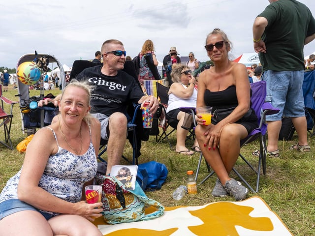 Nowel, Kelly and Bev pose for a picture at Wickham Festival