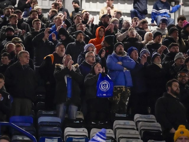 Pompey fans backed their team to a crucial Championship survival win over Cardiff last night.