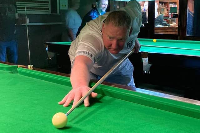 Mick Hall won in  the singles and doubles for Copnor D