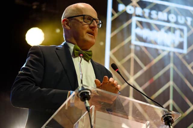 Geoff Priestley, owner of The Wedgewood Rooms in Albert Road, Southsea, receiving the Legacy Award. Picture: Gareth Boyes